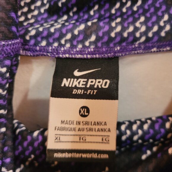 Nike Pro Dri Fit Hyperwarm Women's Purple and Black Turtleneck NWT XL - Picture 3 of 13